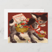  Retro Ezel Valentijn Kaart (Voorkant / Achterkant)