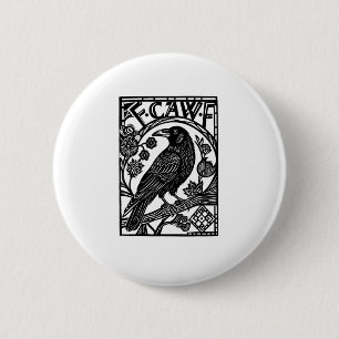 Retro F Caw F Kraai Grappige Zin Meme Ontwerp Ronde Button 5,7 Cm