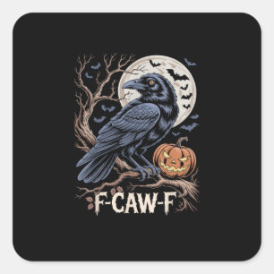 Retro F-Caw-F Vogel Kraai Grappige Kraai Vogel Kri Vierkante Sticker