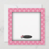 Retro Fab Carré rose Anniversaire Invitations (Dos)