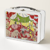 Retro Fabric Circus Big Top Theme Lunch Box (Voorkant)