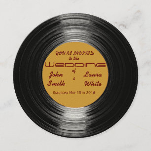 Rétro faire-part de mariage de vinyle
