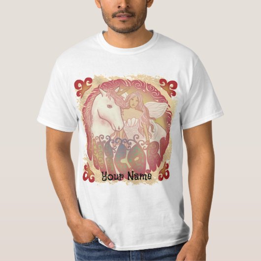 Retro Fairy en Unicorn T-shirt (Voorkant)