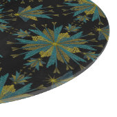 Retro Fairy Stars Zwart Glas Snijplank (Hoek)