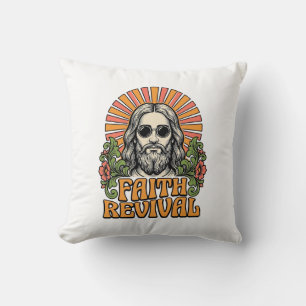 Retro Faith Revival Christelijke Gravure Vector Kussen