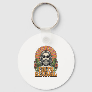Retro Faith Revival Christelijke Gravure Vector Sleutelhanger