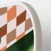 Retro Fall Checkerboard Dog Mom Pet Photo Pickleball Paddle (Links Detail)