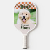 Retro Fall Checkerboard Dog Mom Pet Photo Pickleball Paddle (Achterkant)