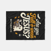 Retro Fall Religious Bible Matthew Are You Fall-o- Fleece Deken (Voorkant (Horizontaal))