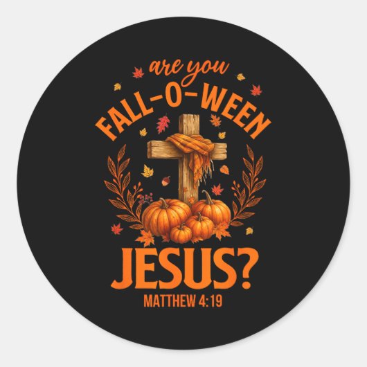 Retro Fall Religious Bible Matthew Are You Fall-o- Ronde Sticker (Voorkant)
