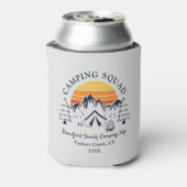 Retro Familie Camping Squad Matching Custom Blikjeskoeler (Blikje Achterkant)