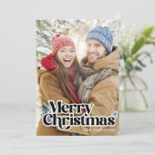 Retro Familie Kerstkaart (Staand voorkant)