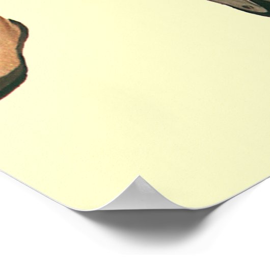 Retro familie, moeder en Kinder boodschappenwagent Poster (Hoek)