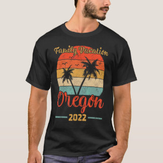 Retro Familie Vacation 2022 Palm Tree Orego T-shirt