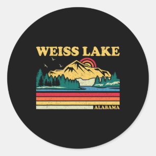 Retro Familie Vakantie Alabama Weiss Lake Ronde Sticker