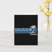 Retro Familie Vakantie Hawaï Kailua Beach Kaart (Gele Bloem)