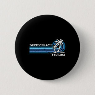 Retro familievacatie Florida Destin Beach Ronde Button 5,7 Cm