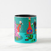 Rétro famille équilibrant la tasse d'arbre de Noël (Centre)