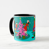 Rétro famille équilibrant la tasse d'arbre de Noël (Devant gauche)