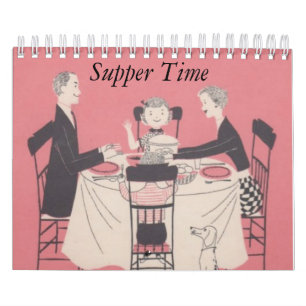 Retro Family Calendar met ondertitels Kalender