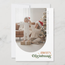 Retro Family Photo Christmas Xmas Holiday Card