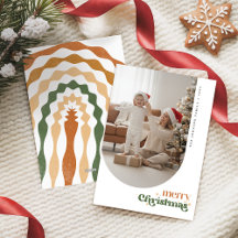 Retro Family Photo Christmas Xmas Holiday Card