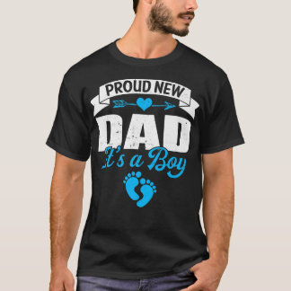 Retro Family Proud New Dad It's A Boy Gender Revea T-shirt