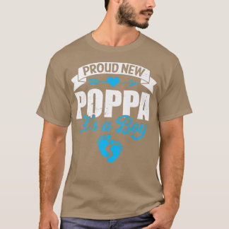 Retro Family Proud New Poppa Het is een jongen die T-shirt