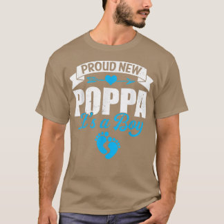 Retro Family Proud New Poppa Het is een jongen die T-shirt