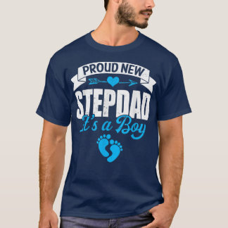Retro Family Proud New Stepdad It's A Boy Gender R T-shirt