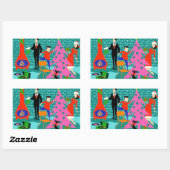 Retro Family Trimming Stickers Arbre de Noël (Feuille)