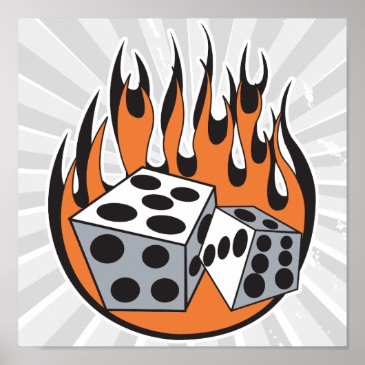 retro faming dice design poster (Voorkant)