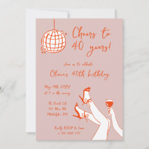 Retro Fancy BIrthday Party uitnodiging
