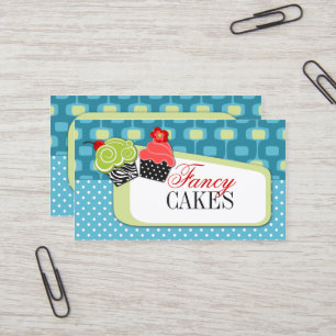 Retro Fancy cupcake bakkerij-Visitekaartjes Visitekaartje