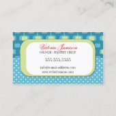 Retro Fancy cupcake bakkerij-Visitekaartjes Visitekaartje (Achterkant)