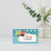 Retro Fancy cupcake bakkerij-Visitekaartjes Visitekaartje (Staand voorkant)