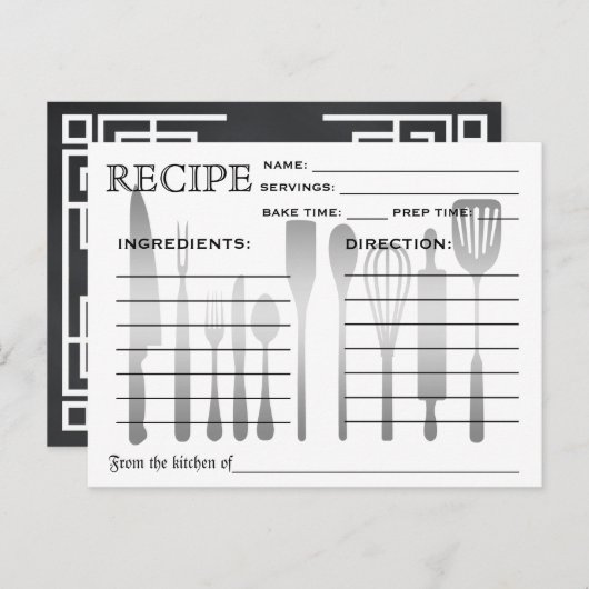 Retro Fancy Krijtbord Vrijgezellenfeest Recept Kaa Uitnodiging Briefkaart (Voorkant / Achterkant)