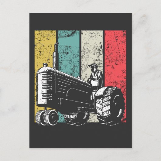 Retro Farming Pap Tractors Farmer Fathers Day Briefkaart (Voorkant)
