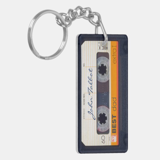 Retro Fashioned 80s Mixtape Cassette Best Dad K Sleutelhanger (Voorkant Links)
