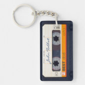 Retro Fashioned 80s Mixtape Cassette Best Dad K Sleutelhanger (Voorkant)