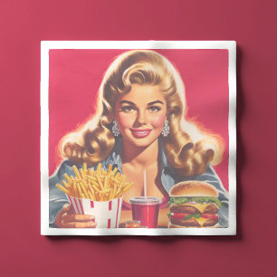 Retro Fast Food Pin-up Servet