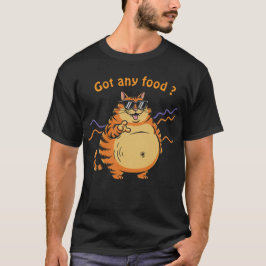 Retro Fat Cat Asking for Food T-shirt