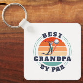 Retro Fathers Day Grandpa Golf Lover Custom Sleutelhanger (Voorkant)