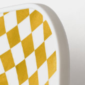 Retro Faux Gold Foil Checker Warped Checkerboard Pickleball Paddle (Links Detail)