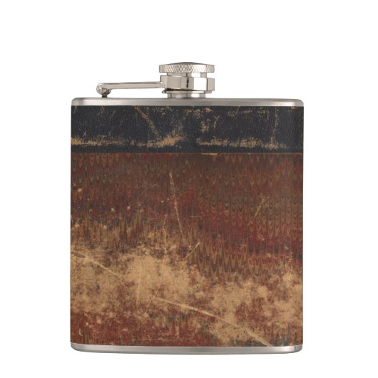 Retro faux leder, ziet er oud uit, krabt en versle heupfles (Voorkant)