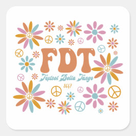 Retro FDT Foxtrot Delta Tango Vierkante Sticker