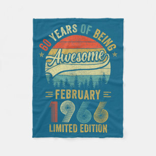 Retro februari 1966 Oude 60e verjaardag Mannen Vro Fleece Deken