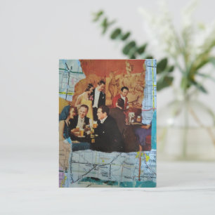 Retro Feest Mixed Media Collage Briefkaart