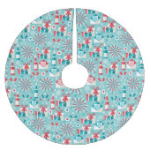 Retro-feestboomromen, geborsteld polyester kerstboom rok (Voorkant)