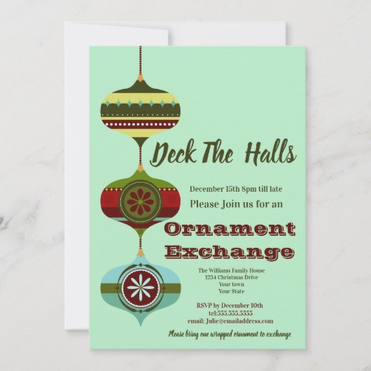 Retro-feestdag | Eerste kerstversiering Kaart (Voorkant)